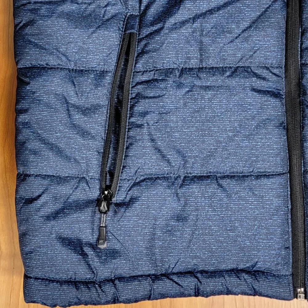 Men's ZeroXposur Denim Blue Navy Cork Quilted Puffer Winter Jacket - M